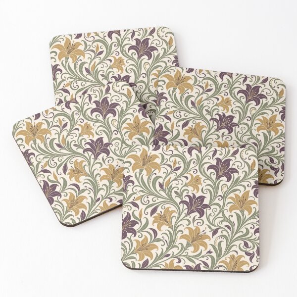 Item preview, Art Nouveau Whiplash Floral Seamless Pattern | Vintage Art Nouveau Repeat Design designed and sold by StickyGuys.