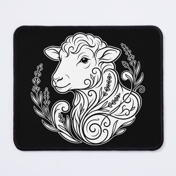 Item preview, Elegant Botanical Sheep Vector Stencil Art designed and sold by ZUMERI.