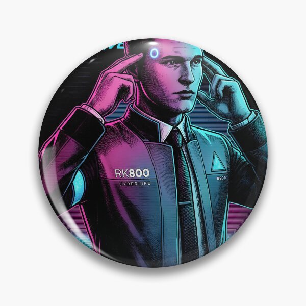 Item preview, Connor Detroit Become Human Synthwave Video Game Streetwear Tee designed and sold by Senpaiwaves.