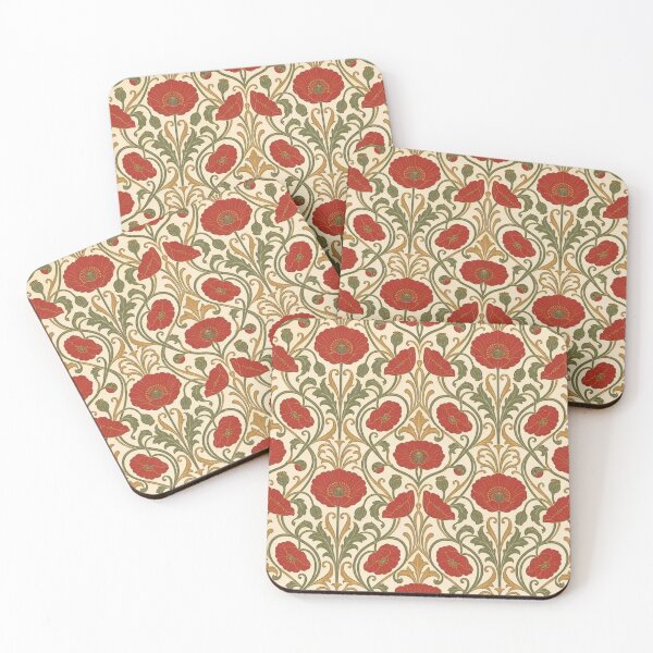 Item preview, Art Nouveau Poppy Field Seamless Pattern | Vintage Art Nouveau Repeat Design designed and sold by StickyGuys.