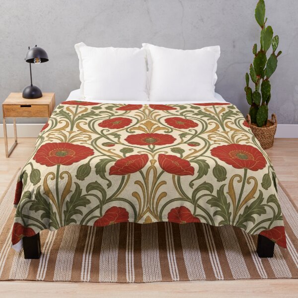 Item preview, Art Nouveau Poppy Field Seamless Pattern | Vintage Art Nouveau Repeat Design designed and sold by StickyGuys.