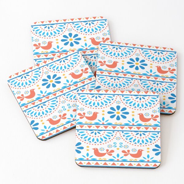 Item preview, Mexican Folk Art Birds & Flowers designed and sold by PoloPrintsUK.