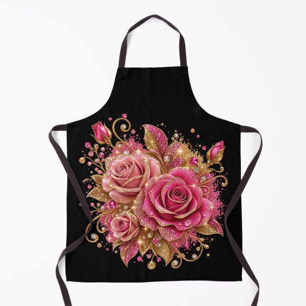 Item preview, Glittering Pink and Gold Rose Bouquet – Luxury Sparkle Floral Design designed and sold by Lily Lola.