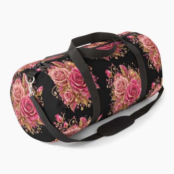Artikelvorschau, Funkelnder Rosenstrauß in Rosa und Gold – Luxuriöses, glitzerndes Blumendesign entworfen und verkauft von Lily Lola.