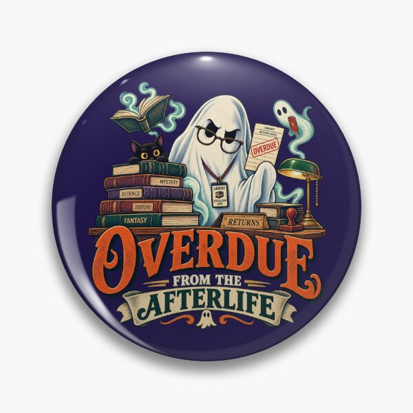 Item preview, Halloween Librarian Overdue Book Humor designed and sold by PunchDrop.