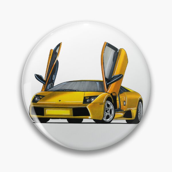 Item preview, Exclusive drawing legendary italian super car yellow Murcielago with V12 engine designed and sold by Cars23.