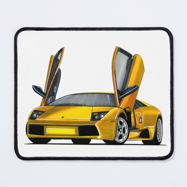 Item preview, Exclusive drawing legendary italian super car yellow Murcielago with V12 engine designed and sold by Cars23.