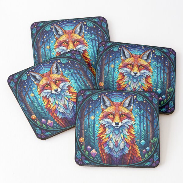 Item preview, Stained glass fox designed and sold by AnonimusDesigns.