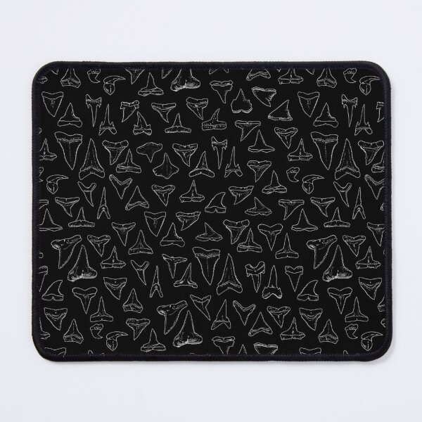 Item preview, SHARK TEETH PATTERN-white on black designed and sold by BEATRIZ ABAITUA.