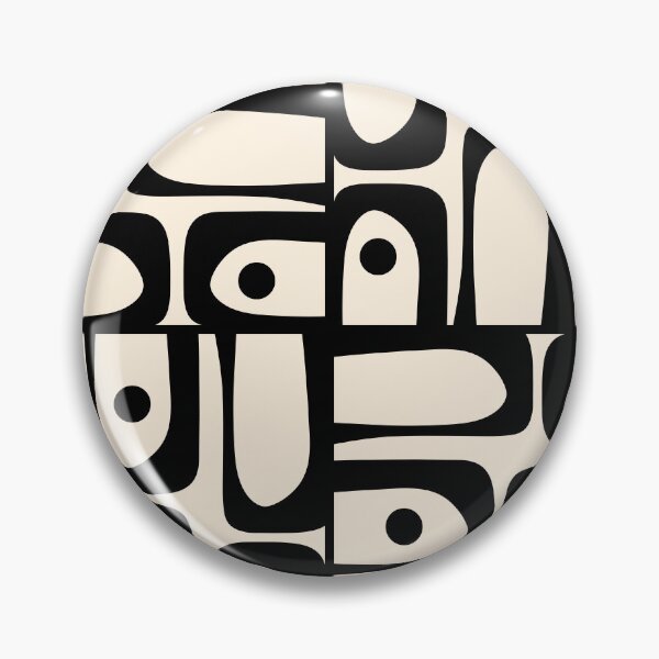 Item preview, Mid Century Modern Abstract Black and Cream Piquet Pattern Tiled designed and sold by kierkegaard.