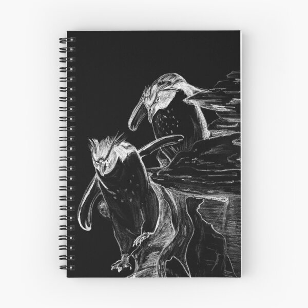Item preview, Rockhopper Penguins Chalk Sketch – Teamwork & Motion Art designed and sold by Dina's Fine Arts.