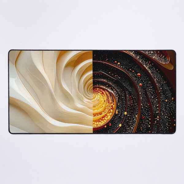 Item preview, Dual Spiral Patterns in Chocolate and Gold designed and sold by Vicky Brago-Mitchell®.