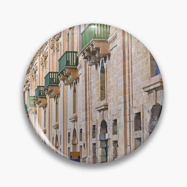 Item preview, Historic Valletta Waterfront with green balconies and limestone facade in Malta designed and sold by goceris.