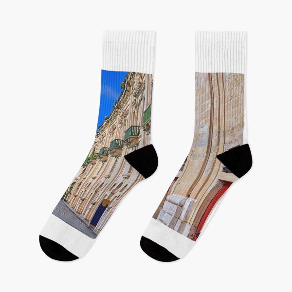 Item preview, El histórico paseo marítimo de La Valeta, con balcones verdes y fachada de piedra caliza, se encuentra en Malta. designed and sold by goceris.