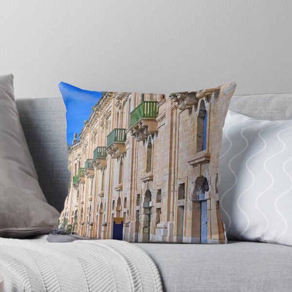 Item preview, Historic Valletta Waterfront with green balconies and limestone facade in Malta designed and sold by goceris.