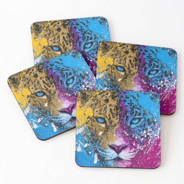 Item preview, colorful jaguar, big cat portrait designed and sold by dcrc.