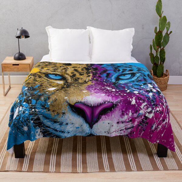 Item preview, colorful jaguar, big cat portrait designed and sold by dcrc.