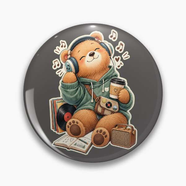 Item preview, Cozy Lofi Music Bear with Coffee and Vinyl Records designed and sold by HOUSE OF TIST.