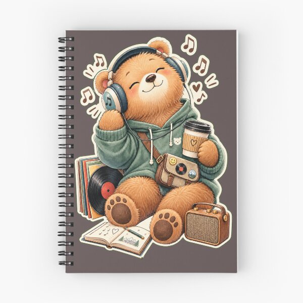 Item preview, Cozy Lofi Music Bear with Coffee and Vinyl Records designed and sold by HOUSE OF TIST.