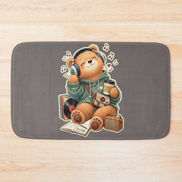 Item preview, Cozy Lofi Music Bear with Coffee and Vinyl Records designed and sold by HOUSE OF TIST.