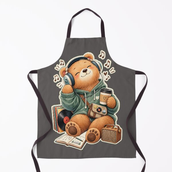 Item preview, Cozy Lofi Music Bear with Coffee and Vinyl Records designed and sold by HOUSE OF TIST.