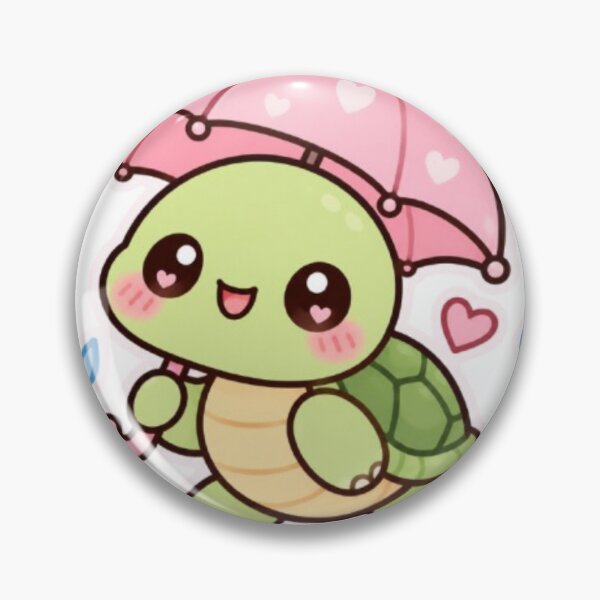 Item preview, Cute Kawaii Turtle Walking with Pink Umbrella designed and sold by Vegasstickers.