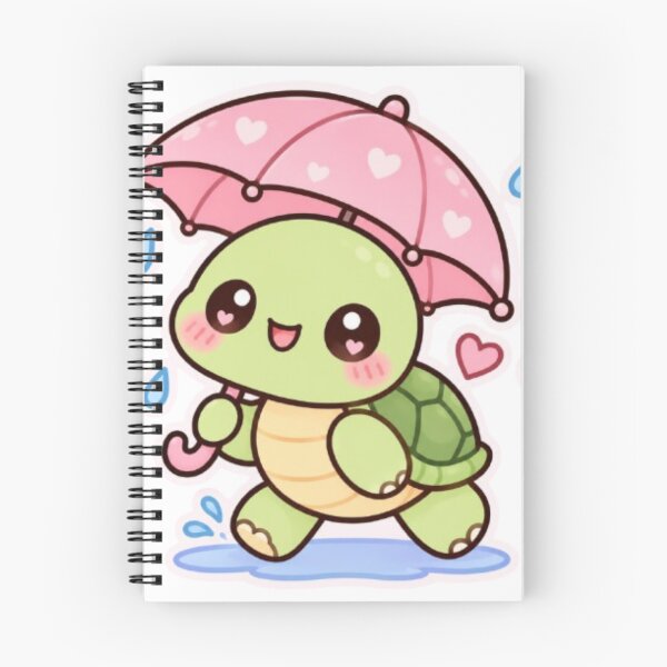 Item preview, Cute Kawaii Turtle Walking with Pink Umbrella designed and sold by Vegasstickers.