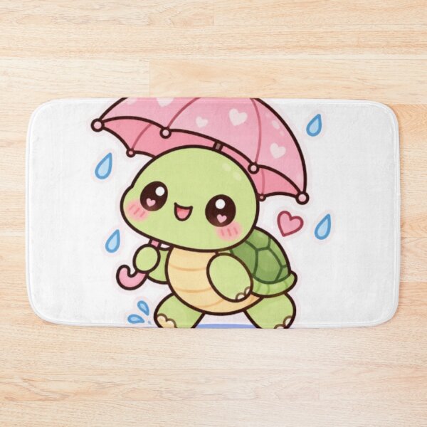 Item preview, Cute Kawaii Turtle Walking with Pink Umbrella designed and sold by Vegasstickers.