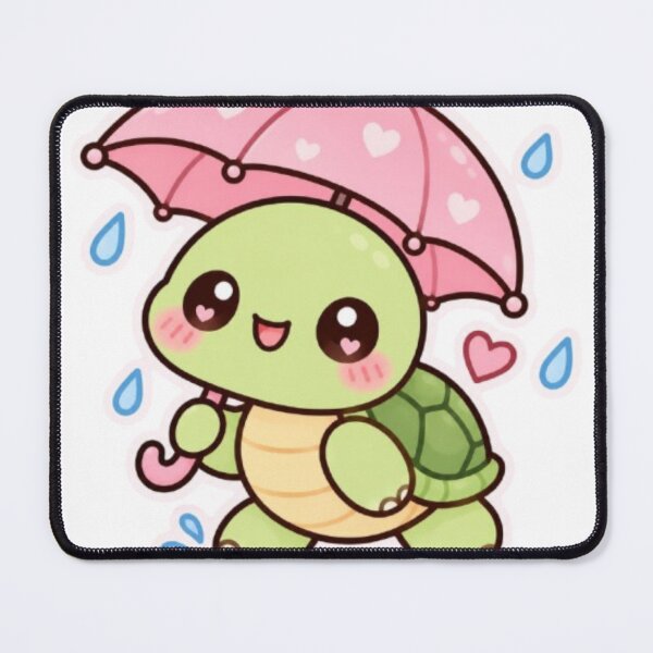 Item preview, Cute Kawaii Turtle Walking with Pink Umbrella designed and sold by Vegasstickers.