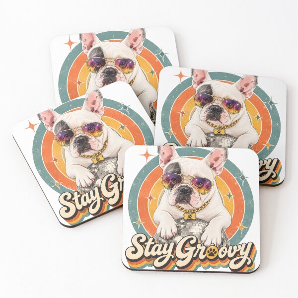Item preview, Cute Retro French Bulldog - Stay Groovy Vintage Dog designed and sold by FrenchiesTheMoneyEaters.