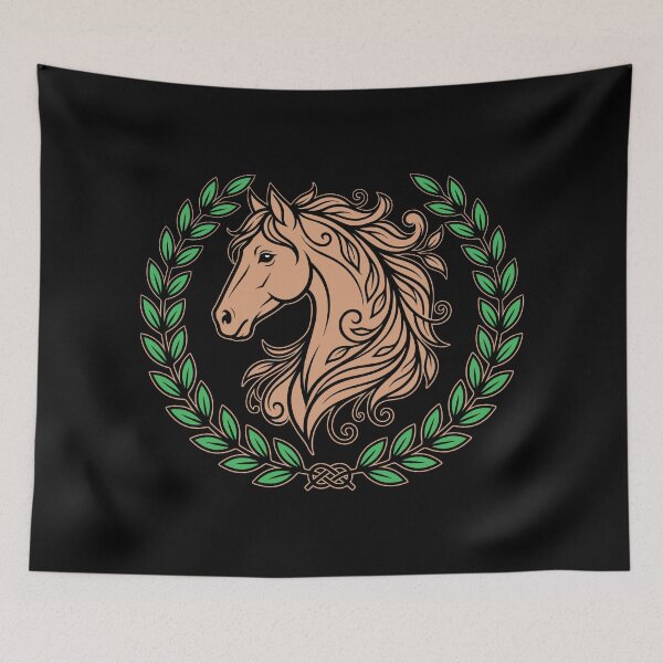 Item preview, Majestic Horse Botanical Wreath Vector Graphic Art designed and sold by ZUMERI.