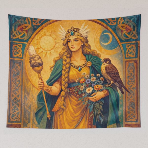 Item preview, Frigg – The Divine Queen of Norse Mythology illustration designed and sold by GalleryKauffeld.