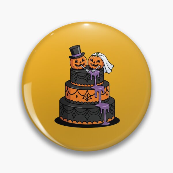 Item preview, Halloween Pumpkin Bride Groom Gothic Wedding Cake Spooky Romance Art designed and sold by Rare By Hero.