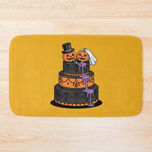 Item preview, Halloween Pumpkin Bride Groom Gothic Wedding Cake Spooky Romance Art designed and sold by Rare By Hero.