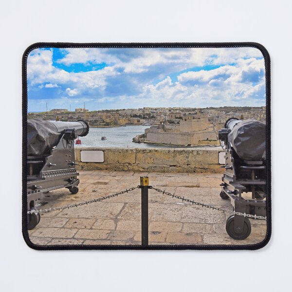 Item preview, Historic black cannons at Upper Barrakka Gardens overlooking Fort St Angelo in Malta designed and sold by goceris.