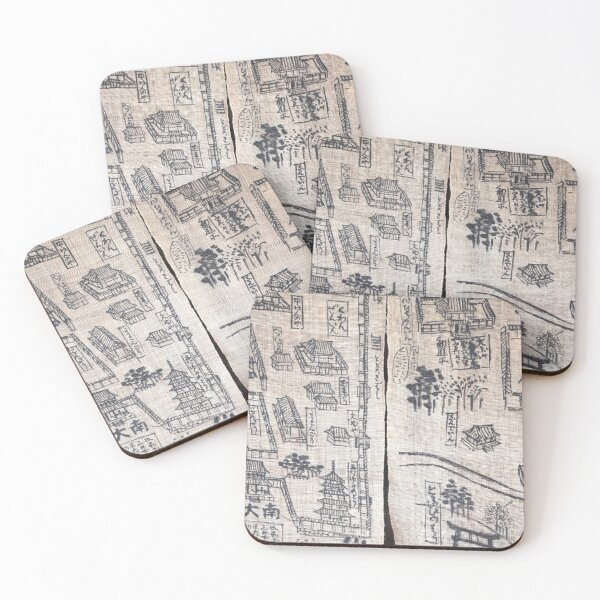 Item preview, Map of Todaiji Temple Illustrated on Fabric designed and sold by MiraNadaPrints.