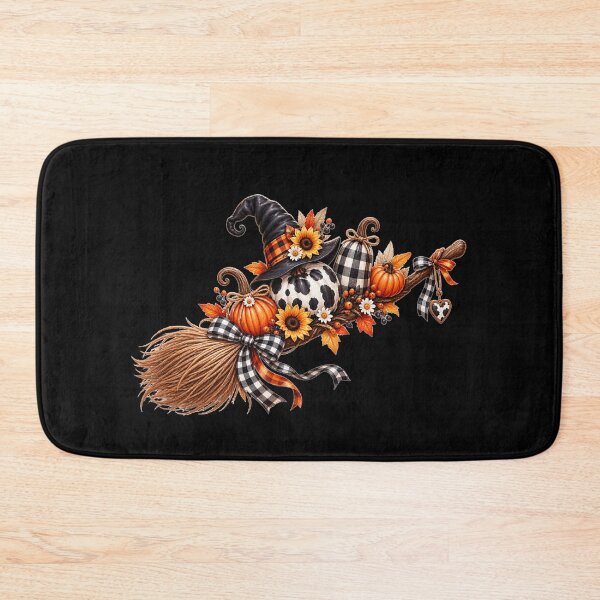 Item preview, Autumn Witch Broom Pumpkin Fall Design designed and sold by Wild Ink Studio by Barbara.