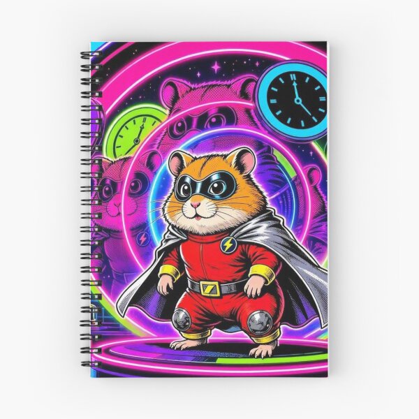 Item preview, Super Hamster Hero – Neon Time Traveler Artwork designed and sold by Dogandesighn.
