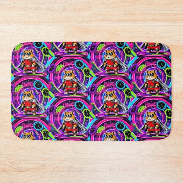 Item preview, Super Hamster Hero – Neon Time Traveler Artwork designed and sold by Dogandesighn.