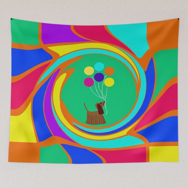 Item preview, Whimsical Dog with Balloons designed and sold by Elaine M Hayward .