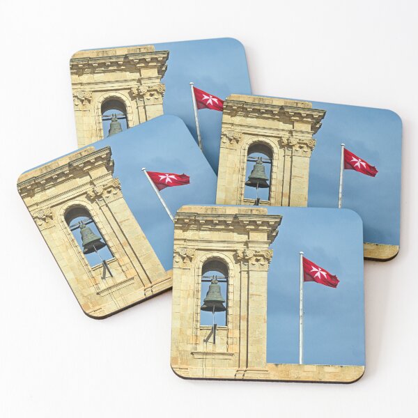 Item preview, Campanario histórico de la iglesia de Nuestra Señora de la Victoria y bandera de la Orden de Malta en La Valeta. designed and sold by goceris.
