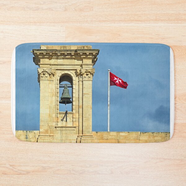 Item preview, Historic bell tower of Our Lady of Victory Church and Order of Malta flag in Valletta designed and sold by goceris.