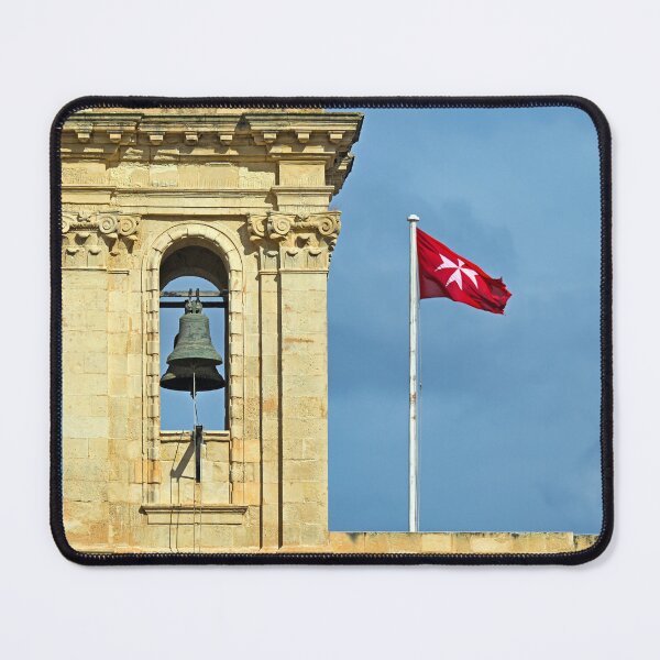 Item preview, Historic bell tower of Our Lady of Victory Church and Order of Malta flag in Valletta designed and sold by goceris.