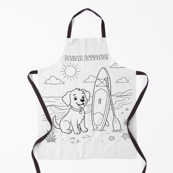 Item preview, Color Me Beach Puppy SUP – Kids Coloring Book Page Stand Up Paddleboarding, Color-Your-Own Dog Summer Vacation Sticker Notebook Apparel designed and sold by SmartPuns.