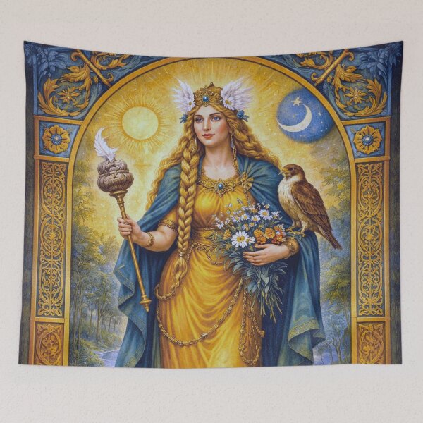 Item preview, Frigg – Mystical Norse Goddess Portrait Painting illustration designed and sold by GalleryKauffeld.