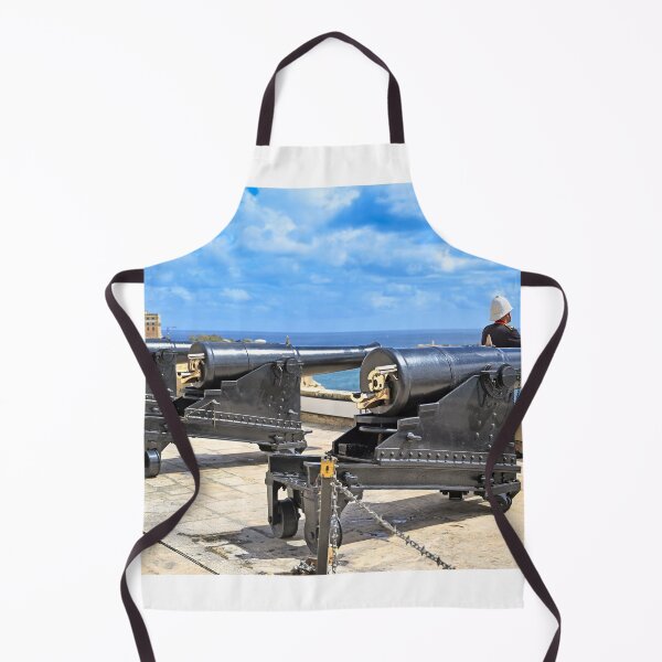 Item preview, Guard in historic British colonial uniform at the Saluting Battery in Valletta, Malta designed and sold by goceris.
