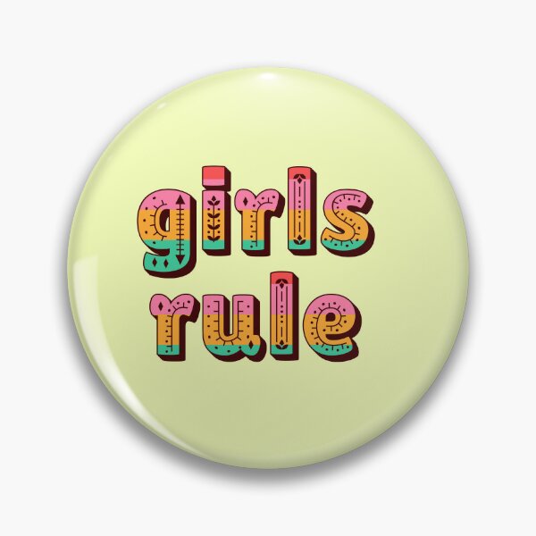 Item preview, Girls Rule quote, typography, folk art, women's power designed and sold by Mauswohn.