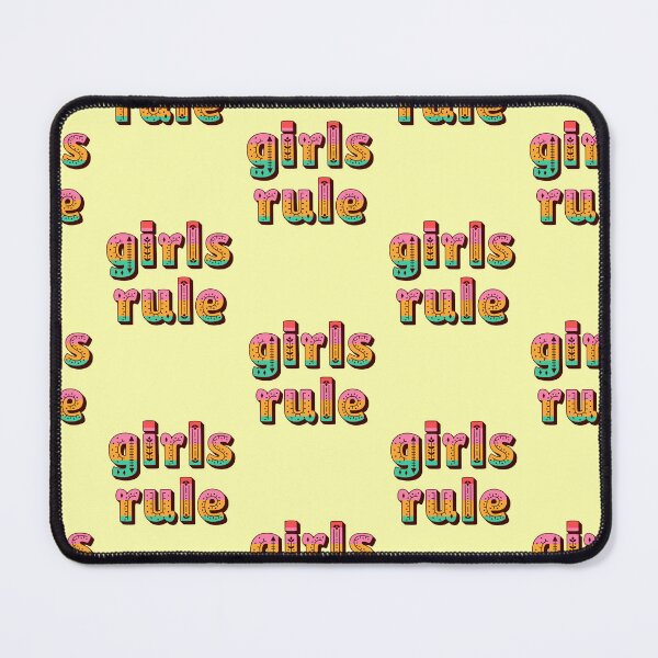 Item preview, Girls Rule quote, typography, folk art, women's power designed and sold by Mauswohn.