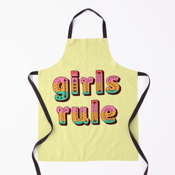Item preview, Girls Rule quote, typography, folk art, women's power designed and sold by Mauswohn.