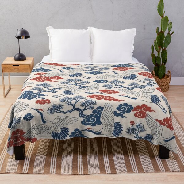 Item preview, Crane and Cloud Toile Seamless Pattern | Vintage Japanese Repeat Design designed and sold by StickyGuys.
